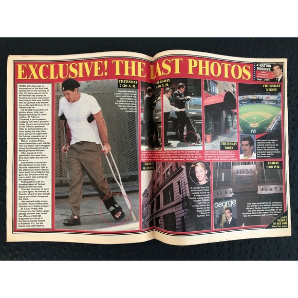 Globe Magazine JFK Jr's Final Hours Death of JFK Jr Last Photos August 3 1999 - Picture 2 of 4